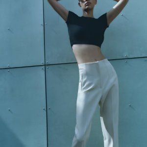 Two Pack-SET Beige & White High Waisted Pants